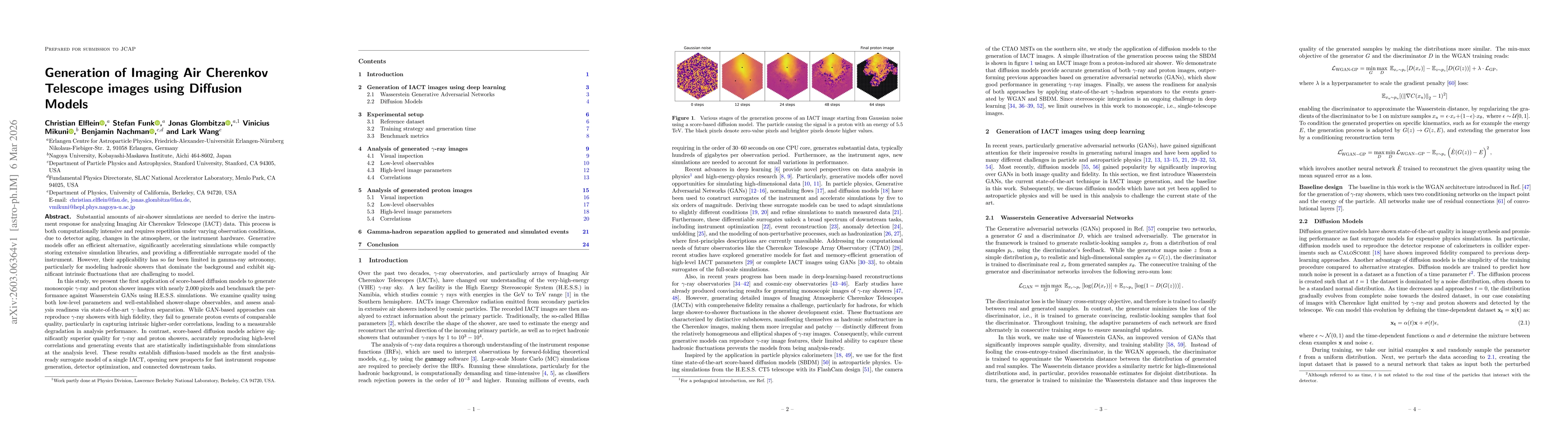 Thumbnail for Generation of Imaging Air Cherenkov Telescope images using Diffusion Models