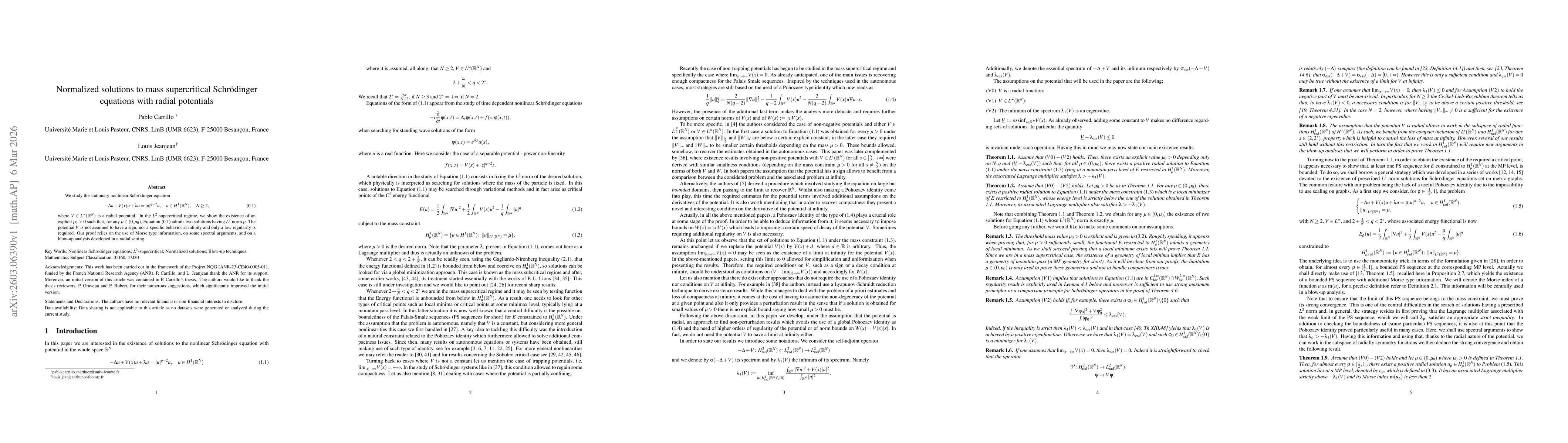 Thumbnail for Normalized solutions to mass supercritical Schrödinger equations with radial potentials