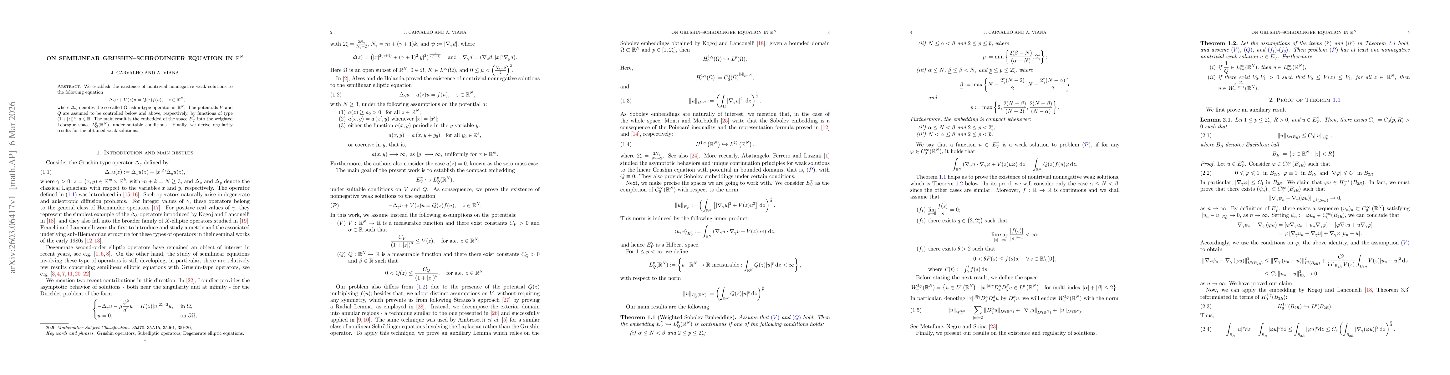 Thumbnail for On semilinear Grushin--Schrödinger equation in $\mathbb{R}^N$