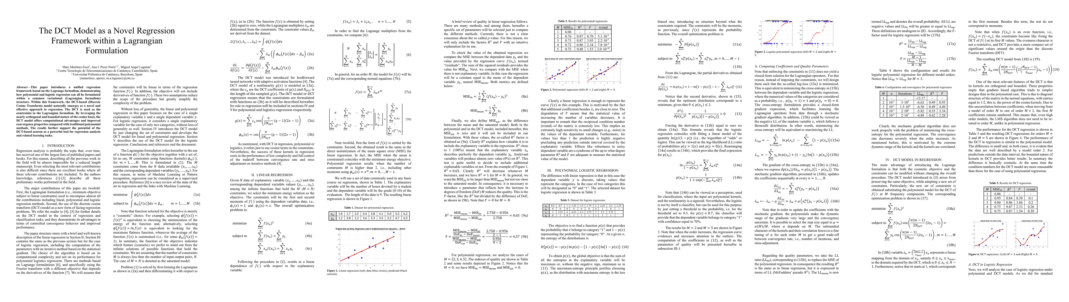 Thumbnail for The DCT Model as a Novel Regression Framework within a Lagrangian Formulation