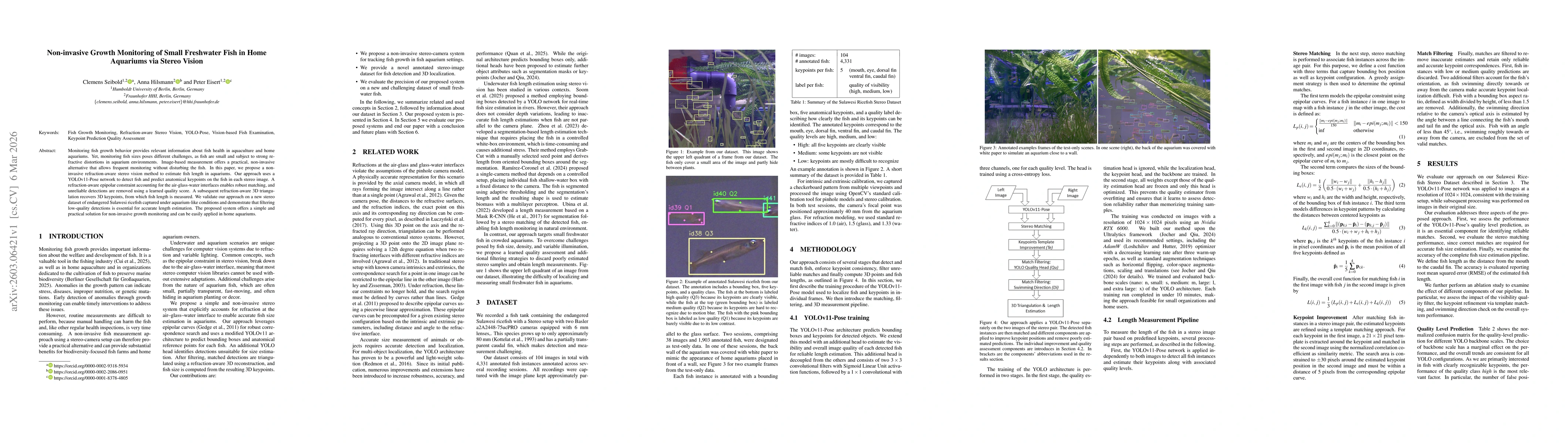 Thumbnail for Non-invasive Growth Monitoring of Small Freshwater Fish in Home Aquariums via Stereo Vision
