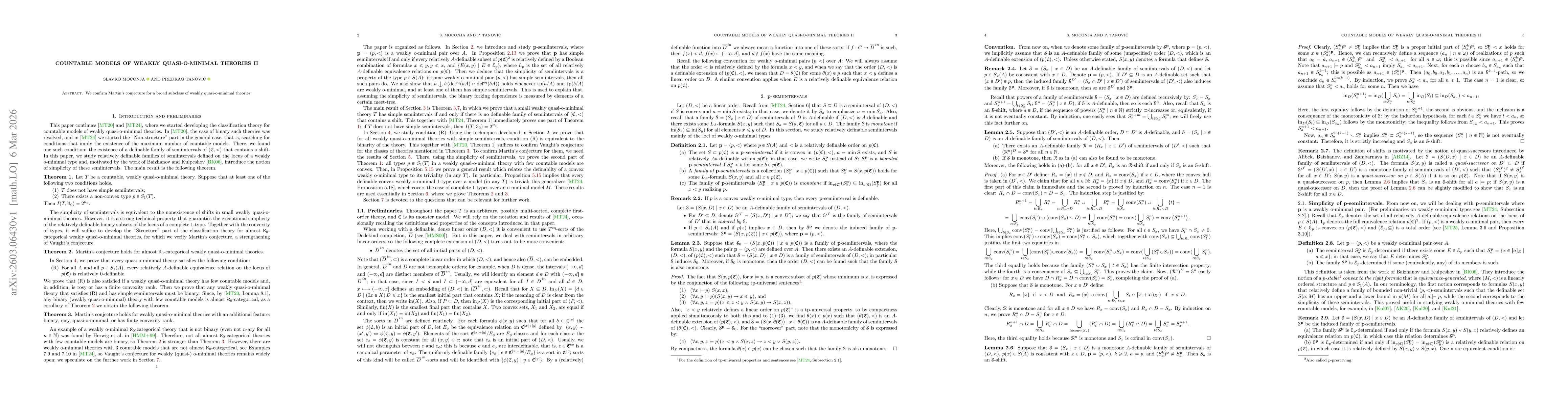 Thumbnail for Countable models of weakly quasi-o-minimal theories II