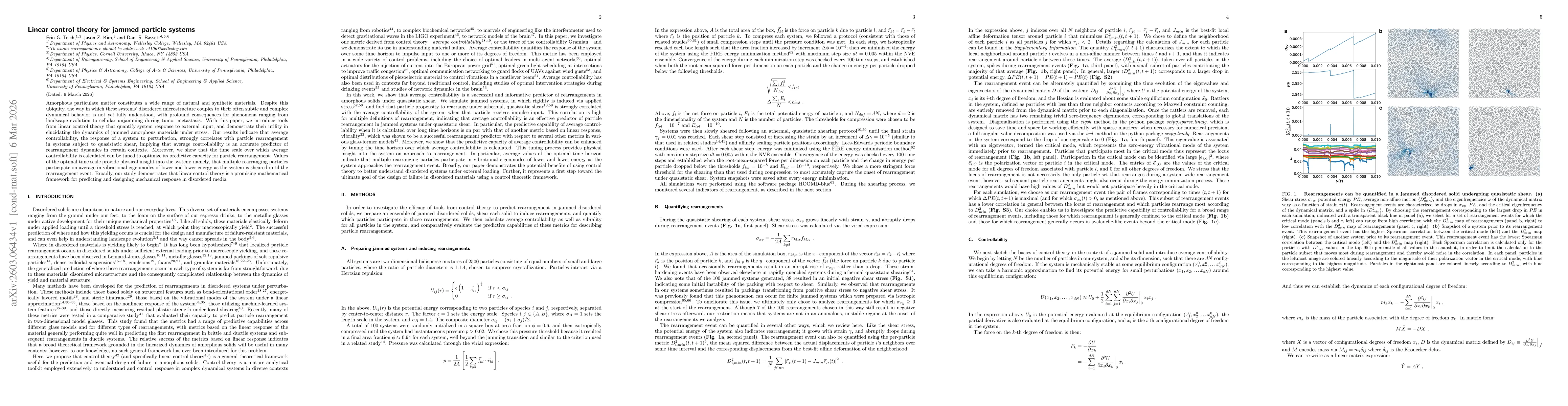 Thumbnail for Linear control theory for jammed particle systems