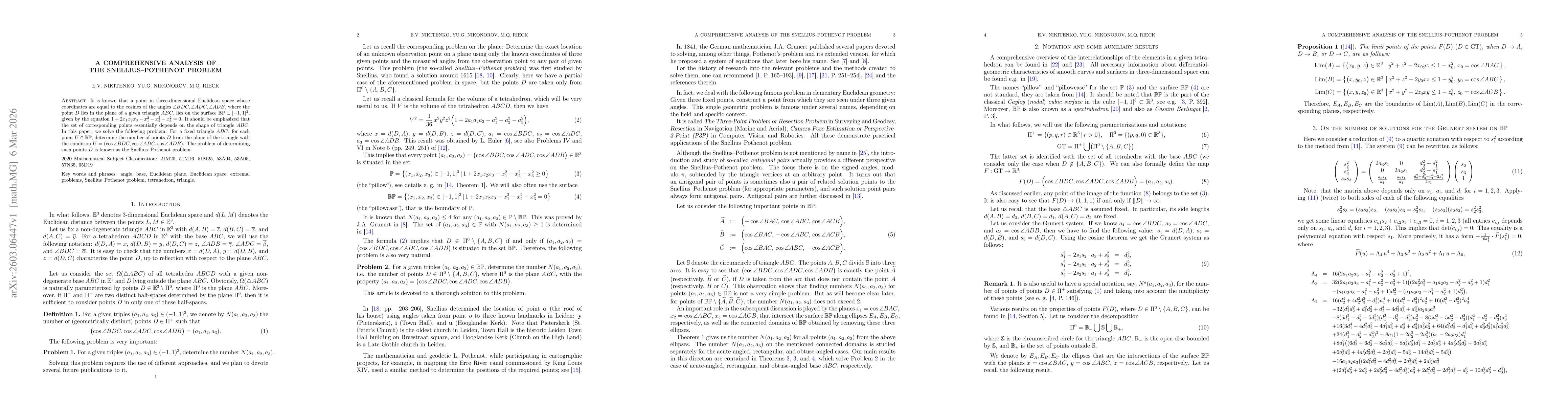 Thumbnail for A comprehensive analysis of the Snellius-Pothenot problem