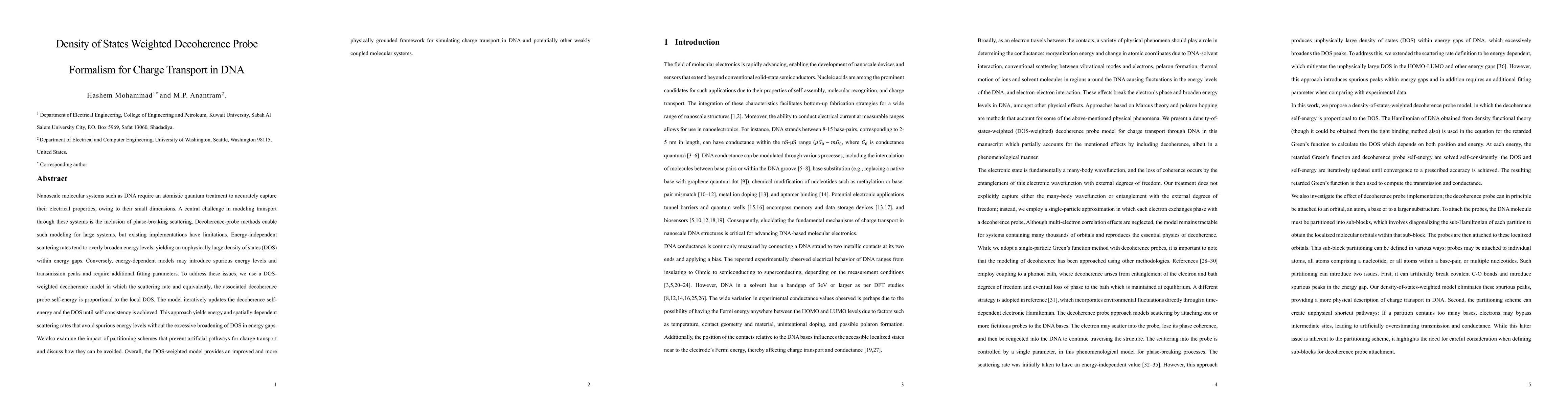 Thumbnail for Density of States Weighted Decoherence Probe Formalism for Charge Transport in DNA