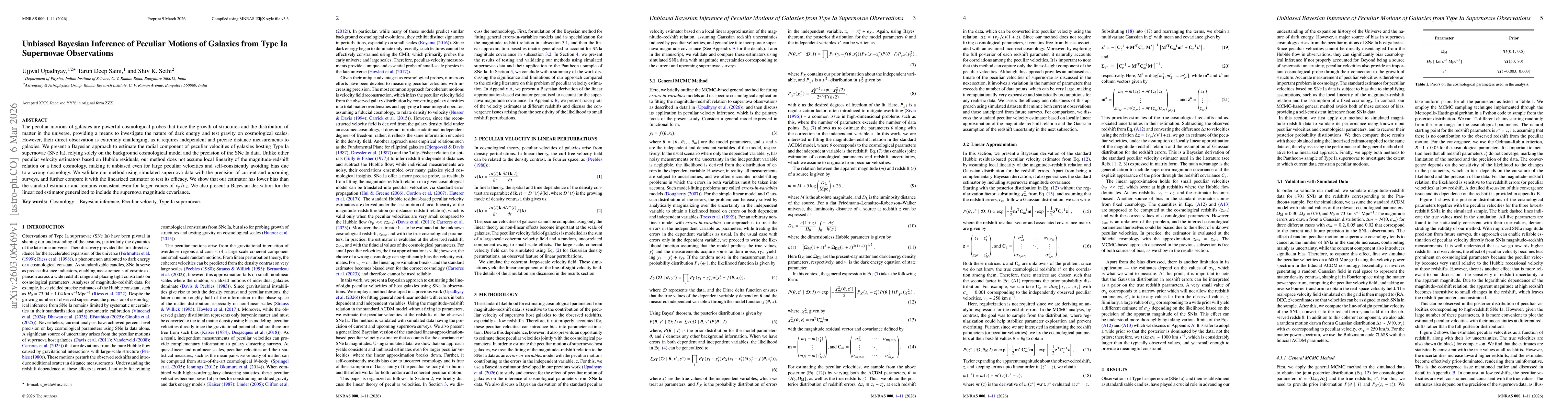 Thumbnail for Unbiased Bayesian Inference of Peculiar Motions of Galaxies from Type Ia Supernovae Observations