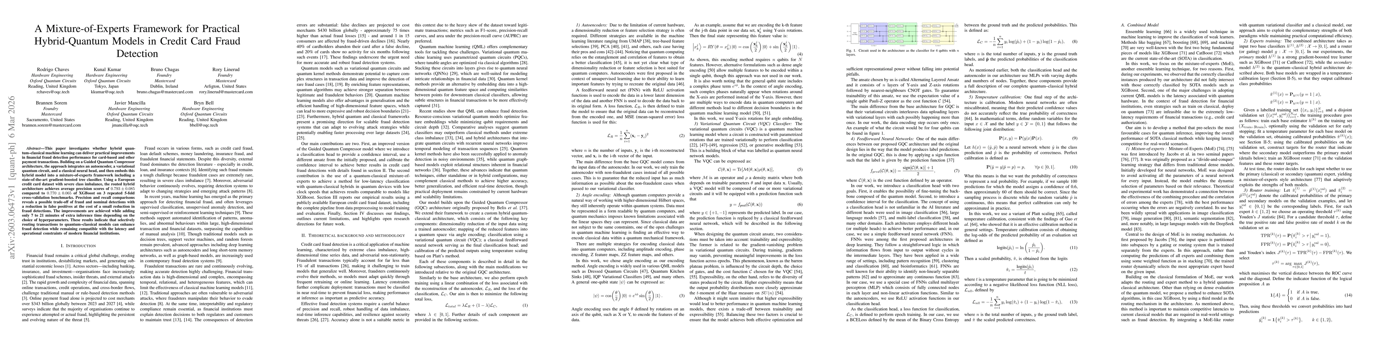 Thumbnail for A Mixture-of-Experts Framework for Practical Hybrid-Quantum Models in Credit Card Fraud Detection