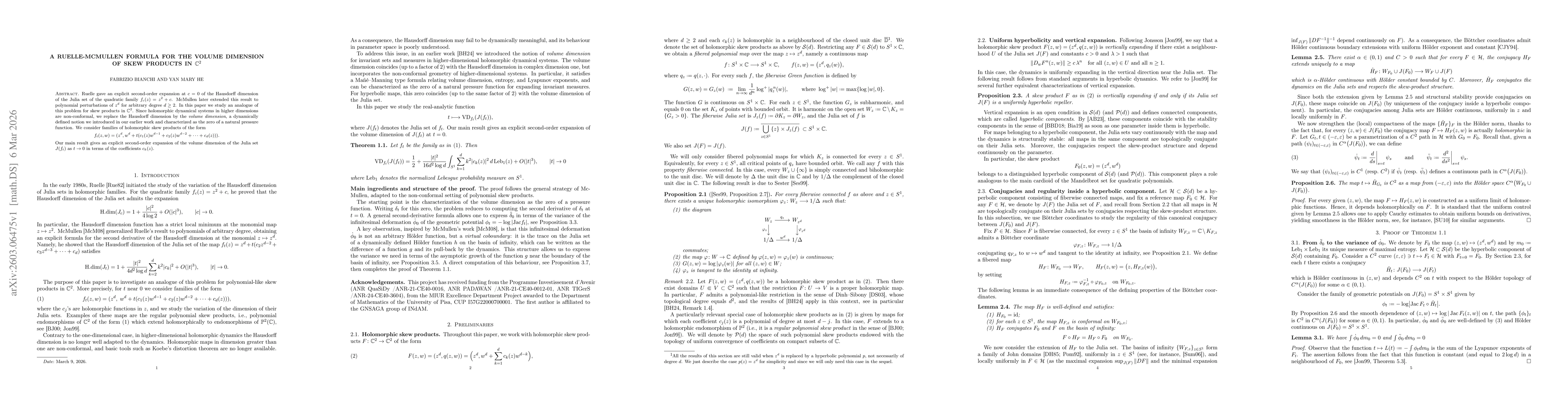 Thumbnail for A Ruelle-McMullen formula for the volume dimension of skew products in $\mathbb C^2$