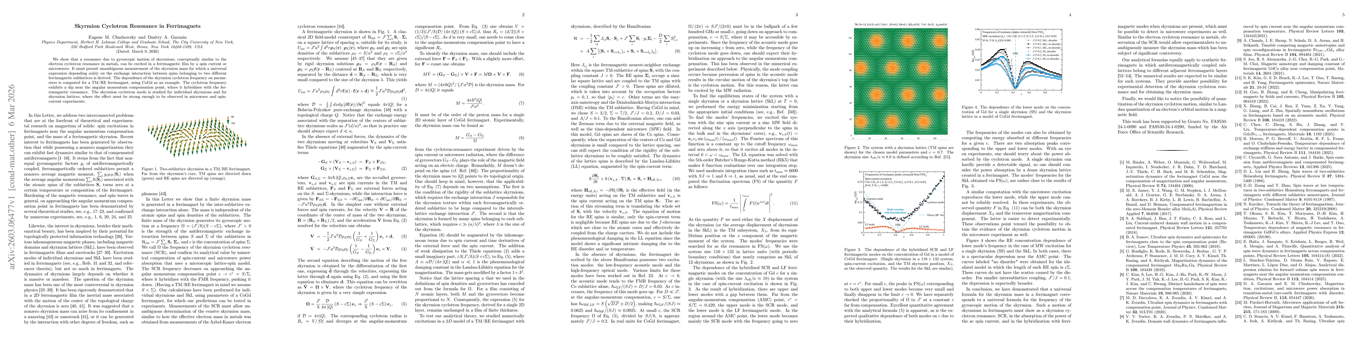 Thumbnail for Skyrmion Cyclotron Resonance in Ferrimagnets