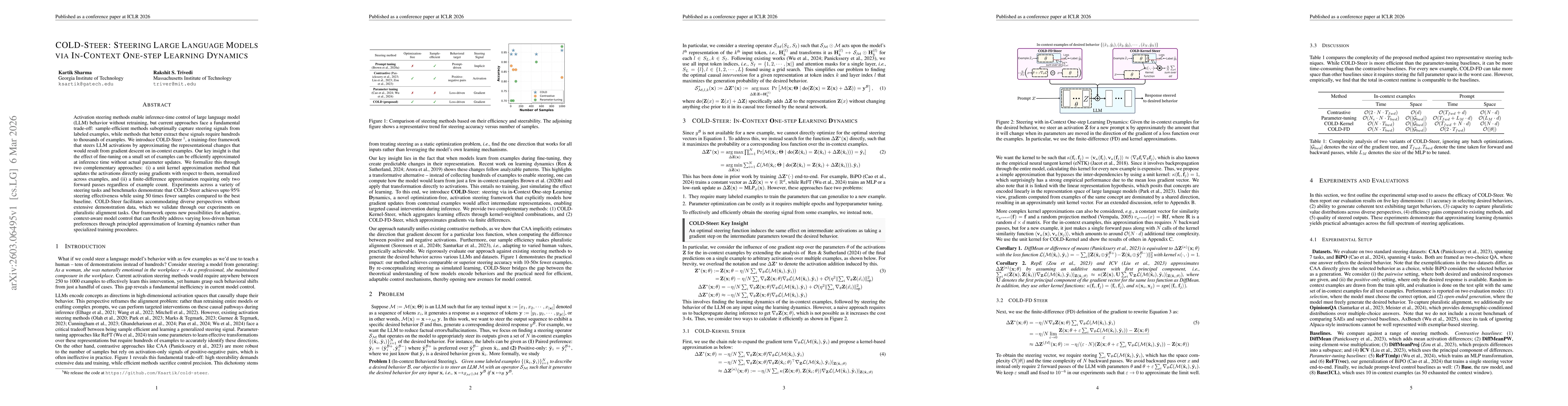 Thumbnail for COLD-Steer: Steering Large Language Models via In-Context One-step Learning Dynamics