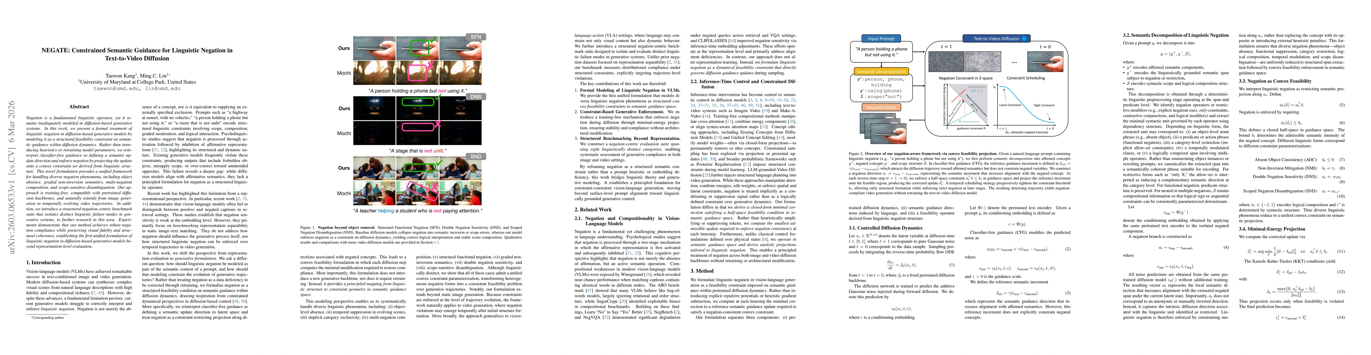 Thumbnail for NEGATE: Constrained Semantic Guidance for Linguistic Negation in Text-to-Video Diffusion