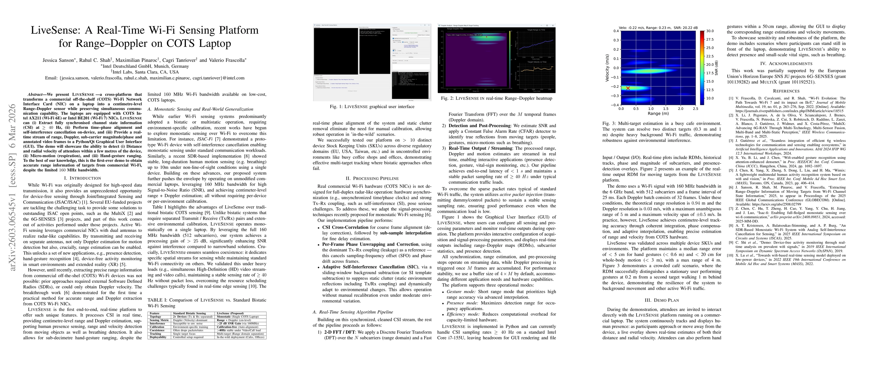 Thumbnail for LiveSense: A Real-Time Wi-Fi Sensing Platform for Range-Doppler on COTS Laptop