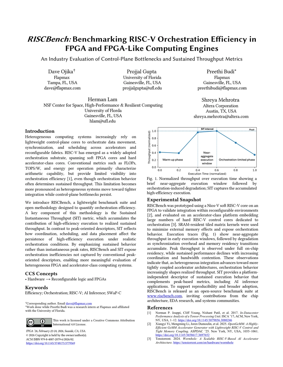 Thumbnail for RISCBench: Benchmarking RISC-V Orchestration Efficiency in FPGA and FPGA-Like Computing Engines