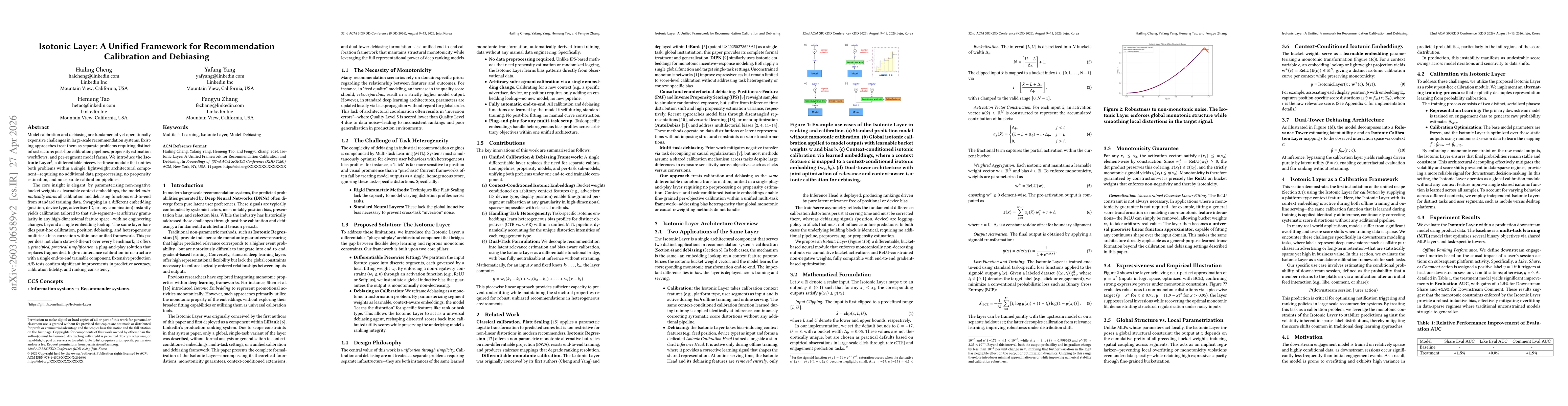Thumbnail for Isotonic Layer: A Universal Framework for Generic Recommendation Debiasing