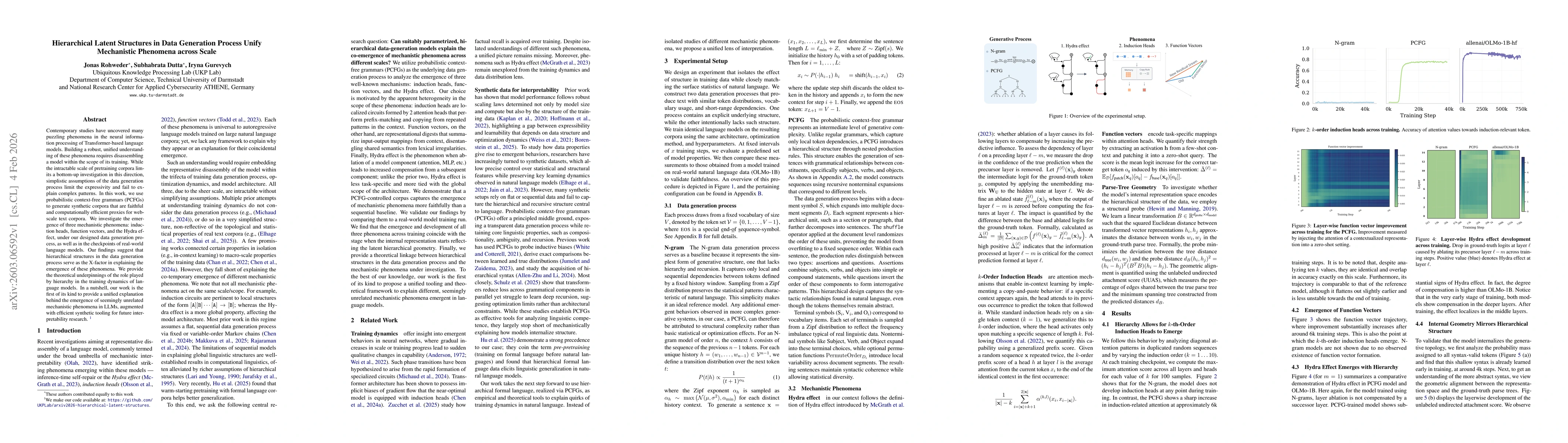Thumbnail for Hierarchical Latent Structures in Data Generation Process Unify Mechanistic Phenomena across Scale