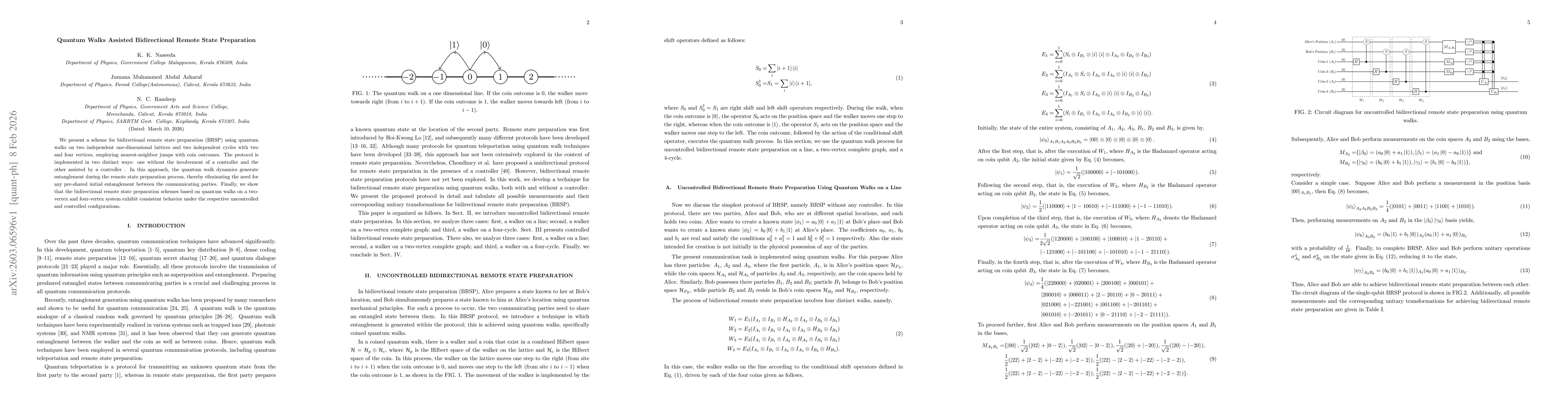 Thumbnail for Quantum Walks Assisted Bidirectional Remote State Preparation