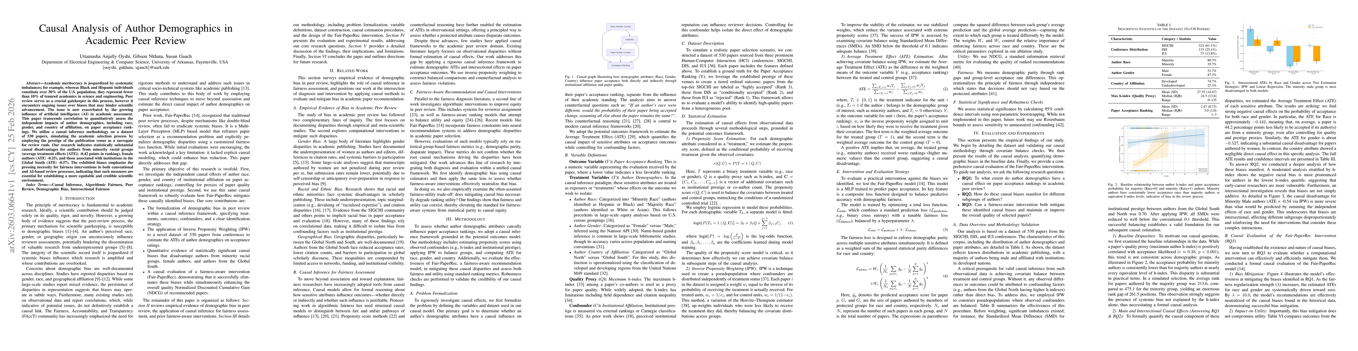 Thumbnail for Causal Analysis of Author Demographics in Academic Peer Review