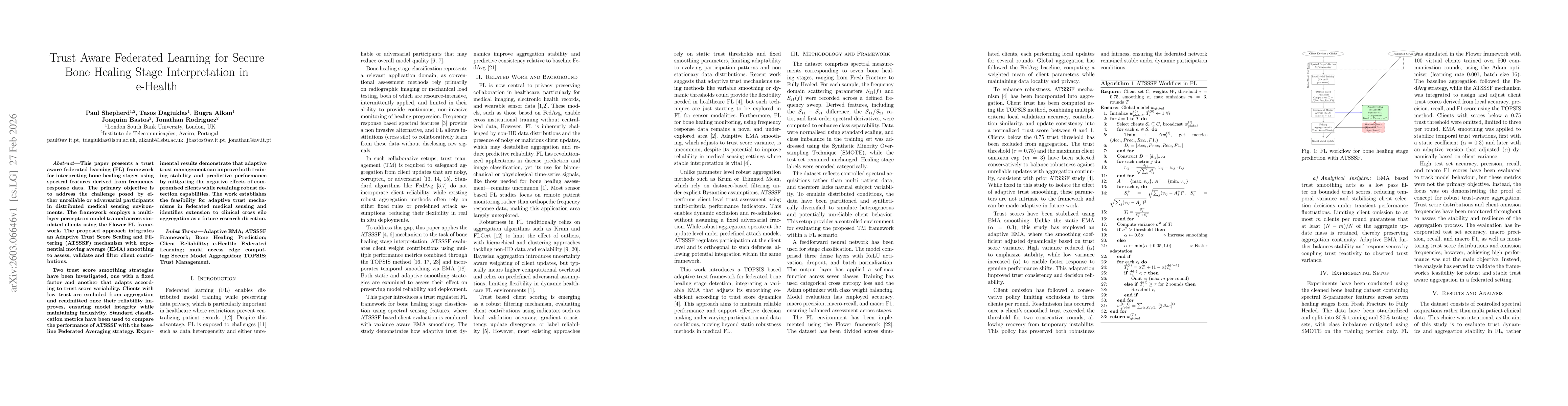 Thumbnail for Trust Aware Federated Learning for Secure Bone Healing Stage Interpretation in e-Health