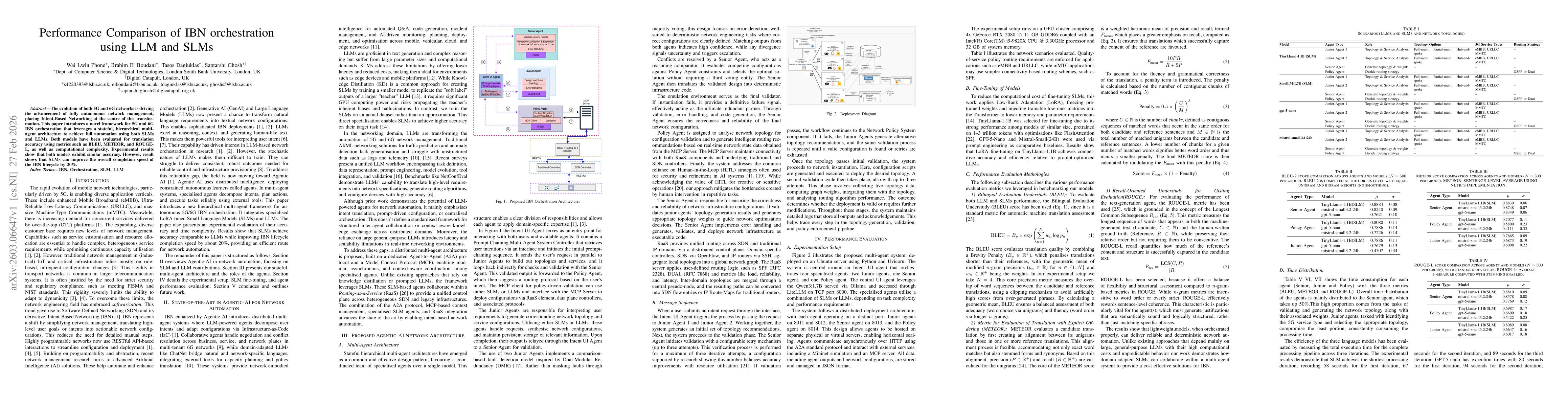 Thumbnail for Performance Comparison of IBN orchestration using LLM and SLMs