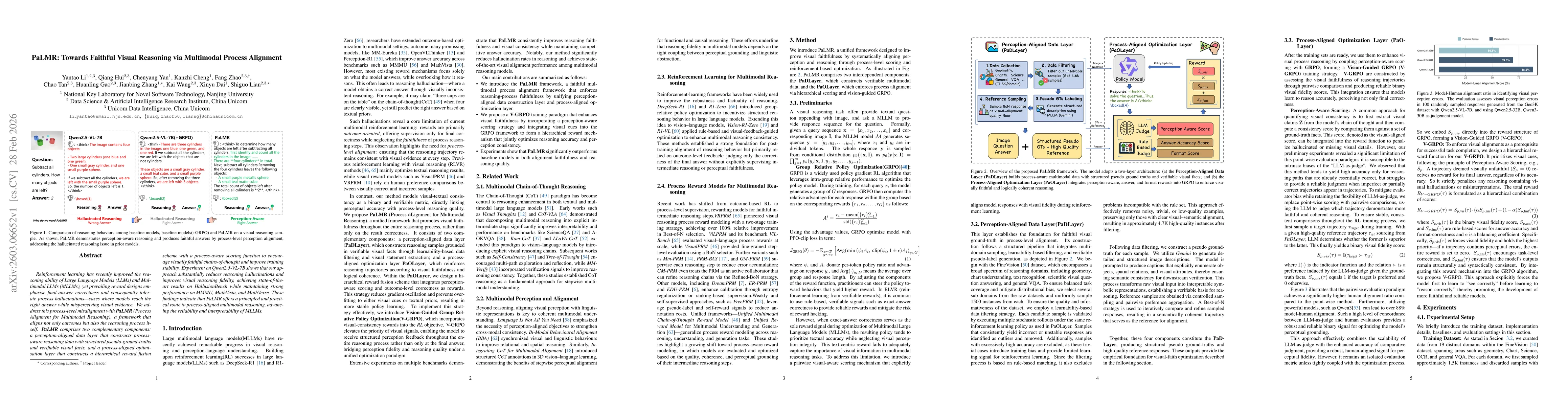 Thumbnail for PaLMR: Towards Faithful Visual Reasoning via Multimodal Process Alignment