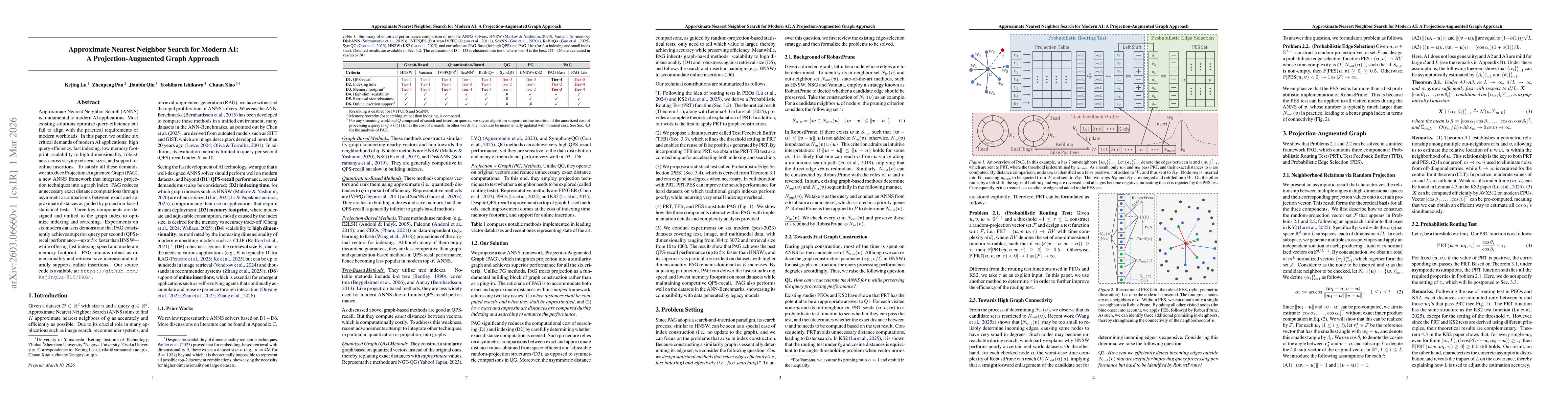 Thumbnail for Approximate Nearest Neighbor Search for Modern AI: A Projection-Augmented Graph Approach