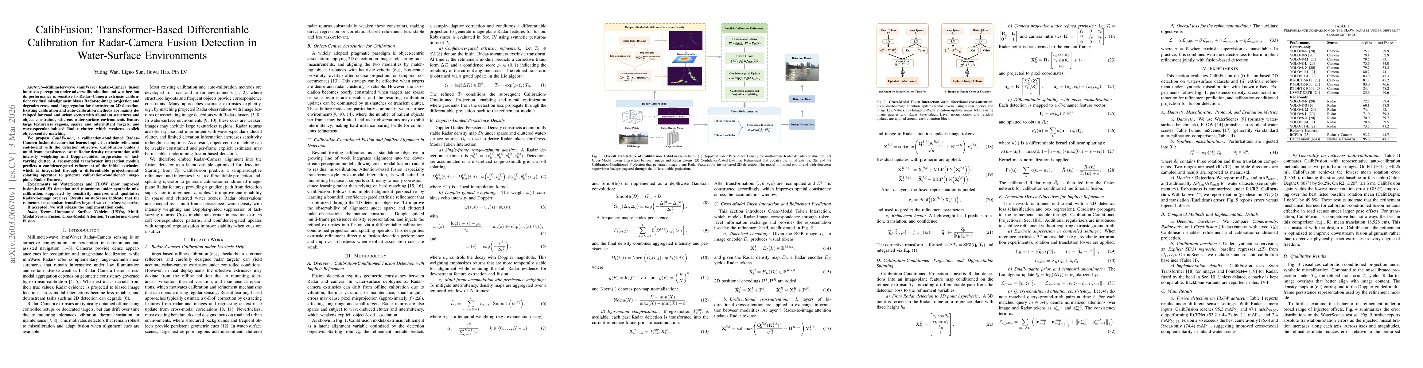 Thumbnail for calibfusion: Transformer-Based Differentiable Calibration for Radar-Camera Fusion Detection in Water-Surface Environments
