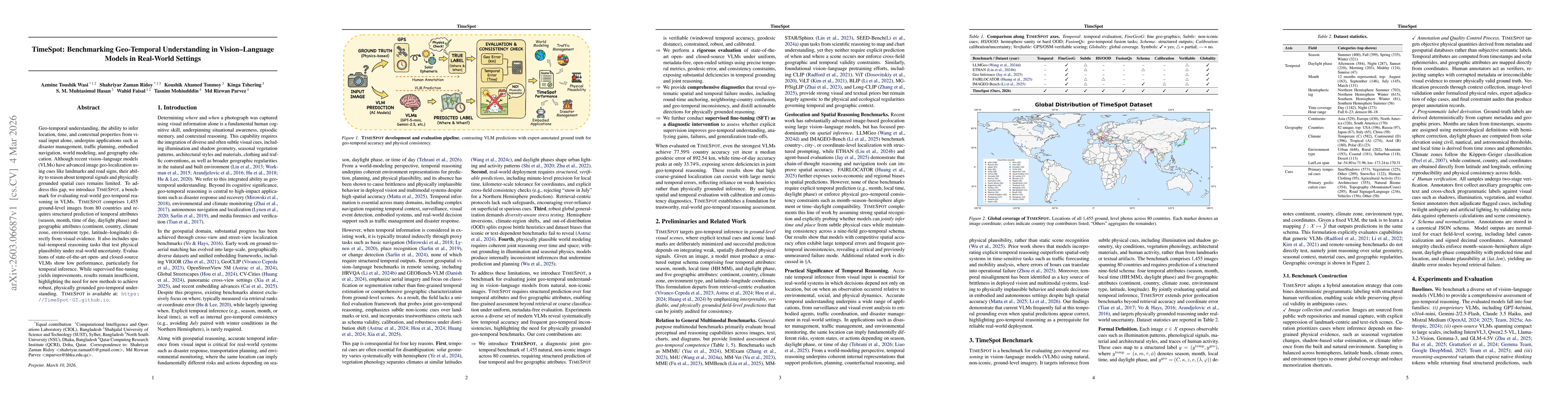 Thumbnail for TimeSpot: Benchmarking Geo-Temporal Understanding in Vision-Language Models in Real-World Settings