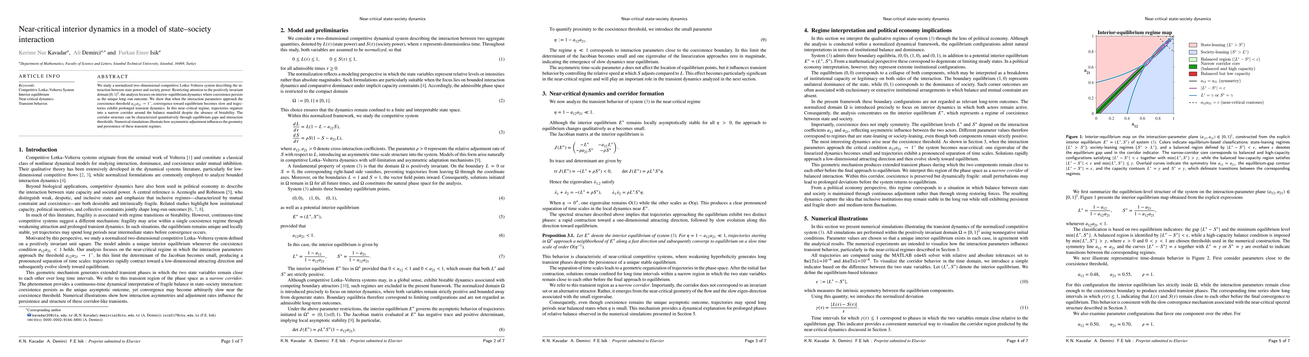 Thumbnail for Near critical interior dynamics in a model of state society interaction