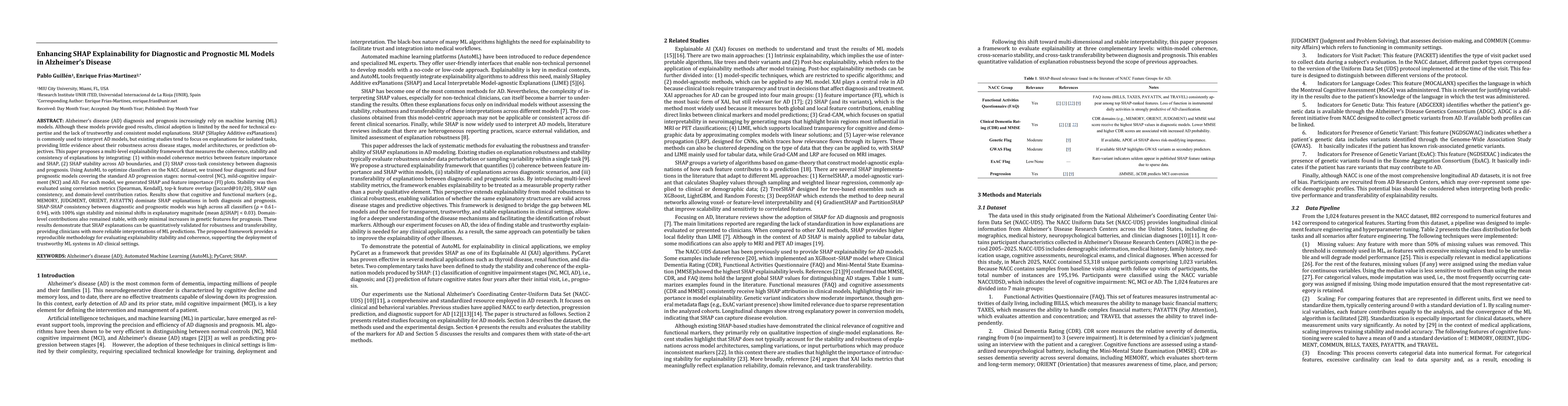 Thumbnail for Enhancing SHAP Explainability for Diagnostic and Prognostic ML Models in Alzheimer Disease