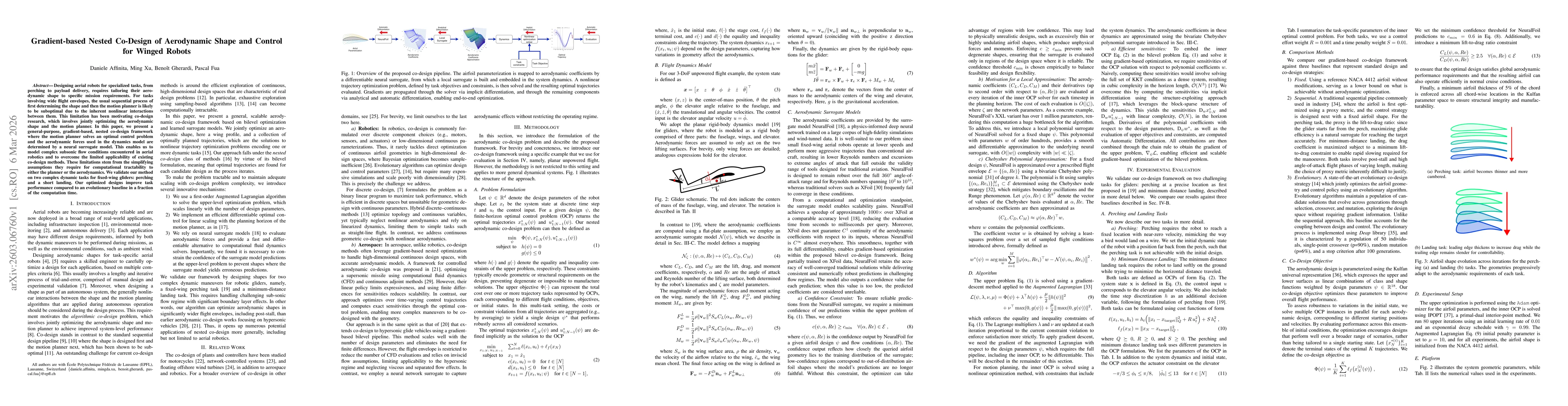 Thumbnail for Gradient-based Nested Co-Design of Aerodynamic Shape and Control for Winged Robots