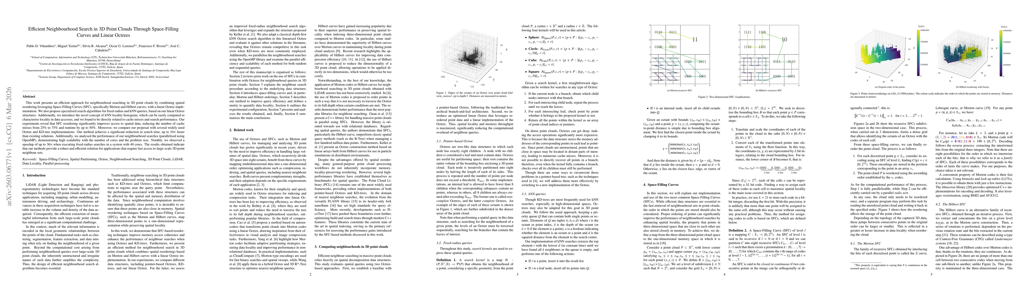 Thumbnail for Efficient Neighbourhood Search in 3D Point Clouds Through Space-Filling Curves and Linear Octrees