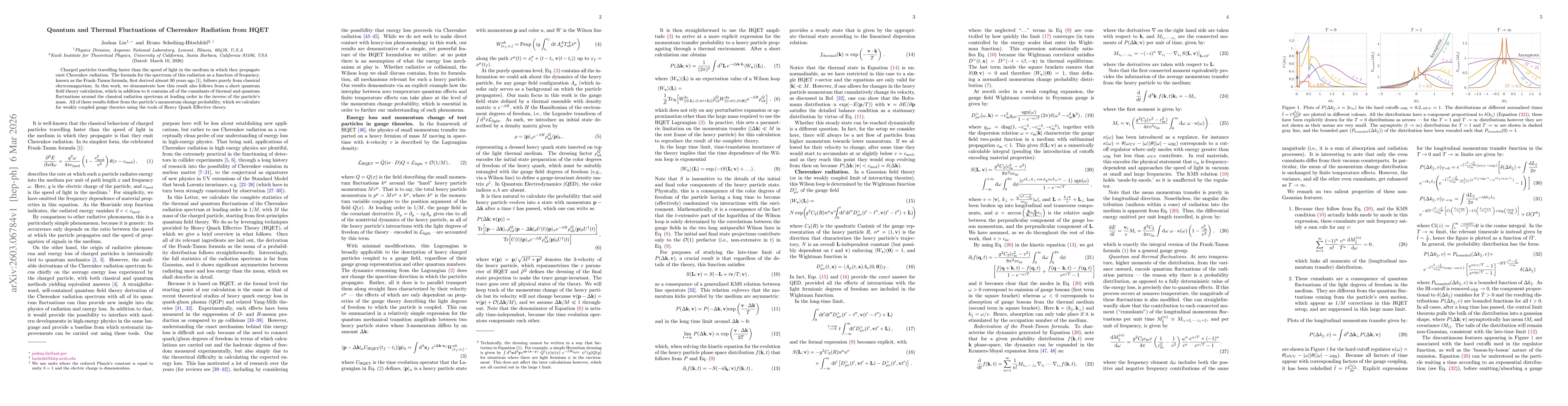 Thumbnail for Quantum and Thermal Fluctuations of Cherenkov Radiation from HQET