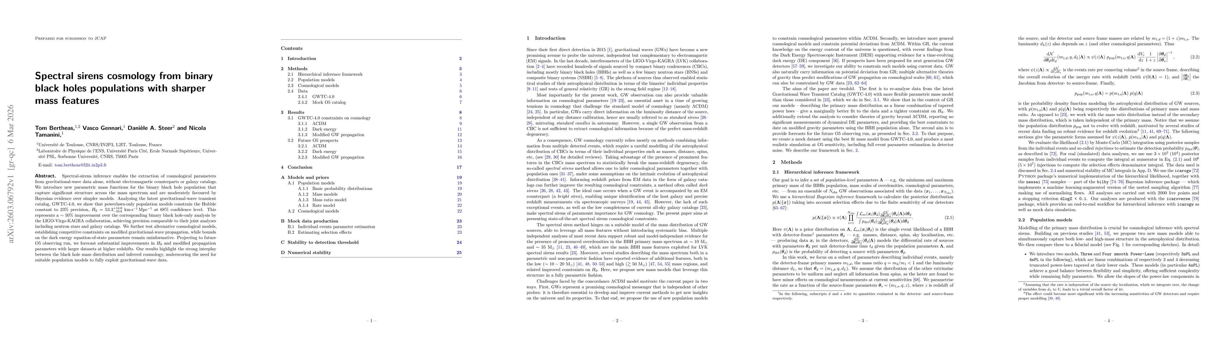 Thumbnail for Spectral sirens cosmology from binary black holes populations with sharper mass features