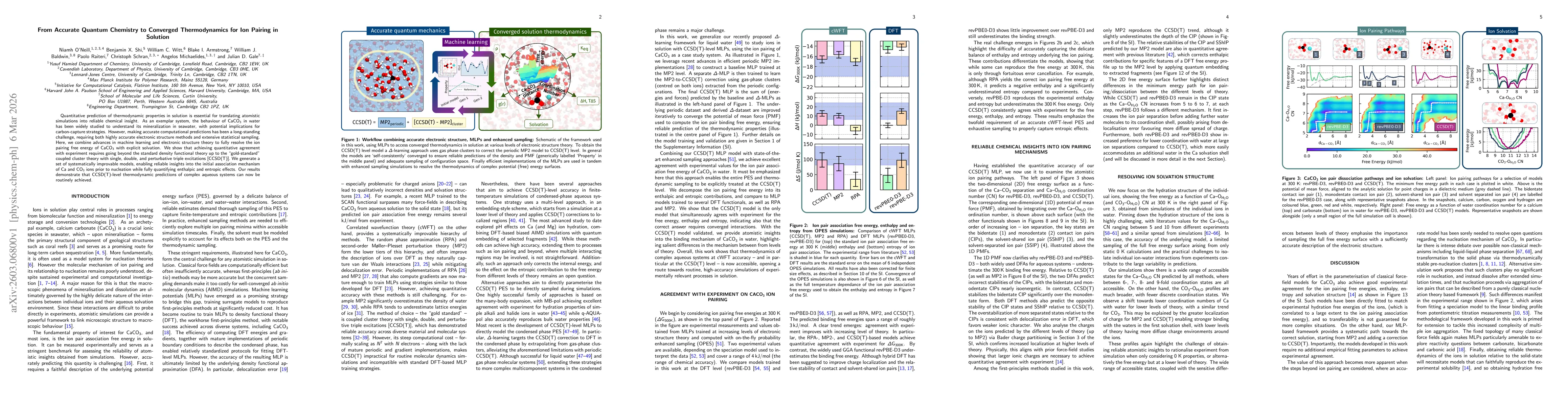 Thumbnail for From Accurate Quantum Chemistry to Converged Thermodynamics for Ion Pairing in Solution