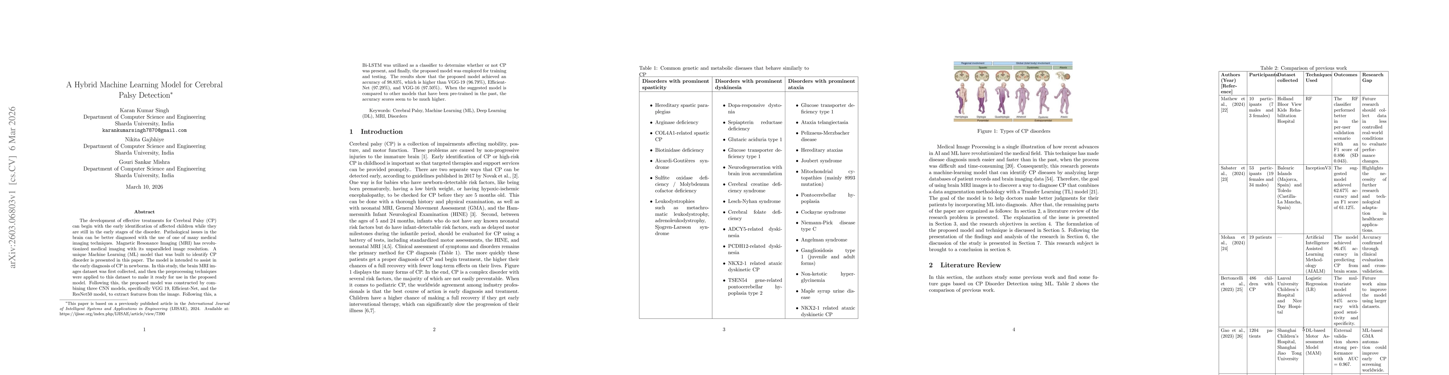 Thumbnail for A Hybrid Machine Learning Model for Cerebral Palsy Detection