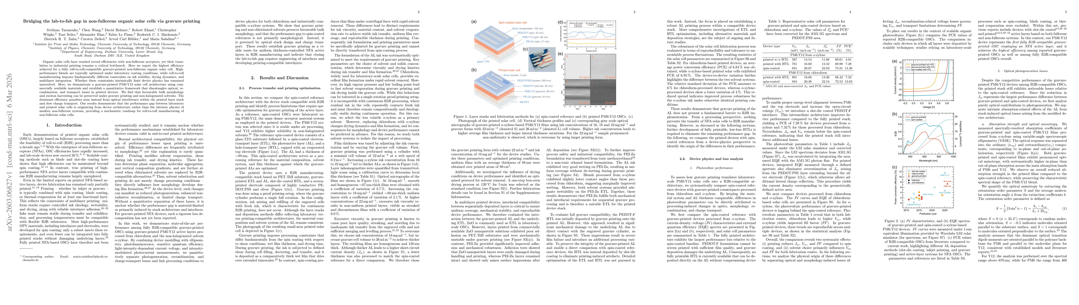 Thumbnail for Bridging the lab-to-fab gap in non-fullerene organic solar cells via gravure printing
