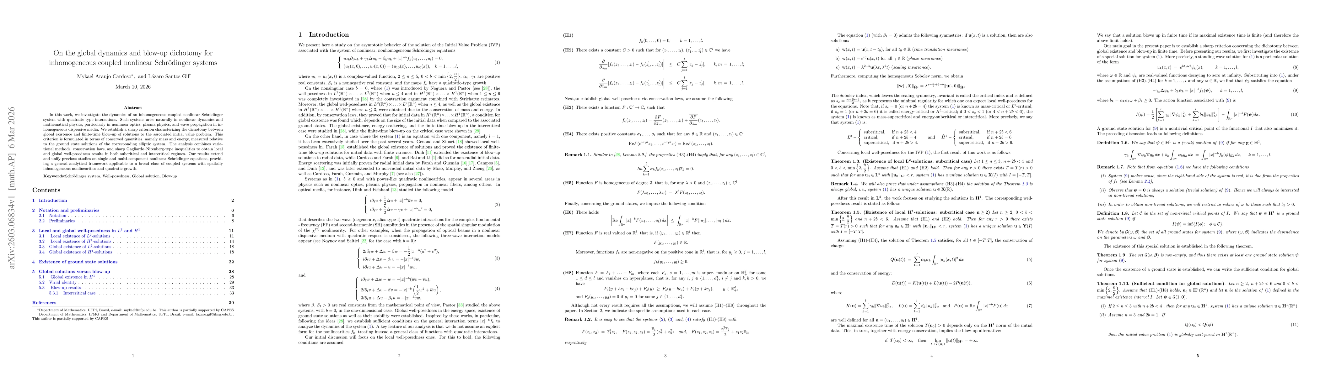 Thumbnail for On the global dynamics and blow-up dichotomy for inhomogeneous coupled nonlinear Schrödinger systems