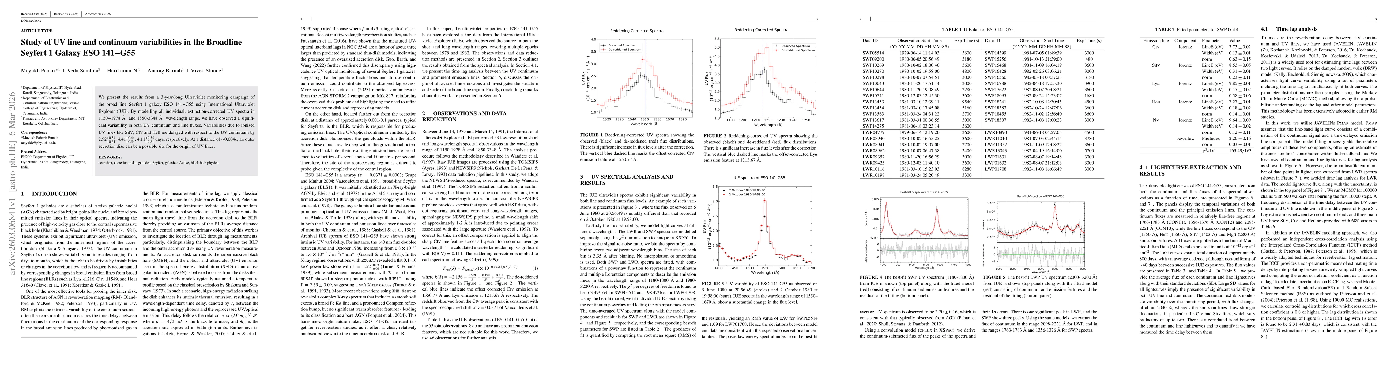 Thumbnail for Study of UV line and continuum variabilities in the Broadline Seyfert 1 Galaxy ESO 141-G55