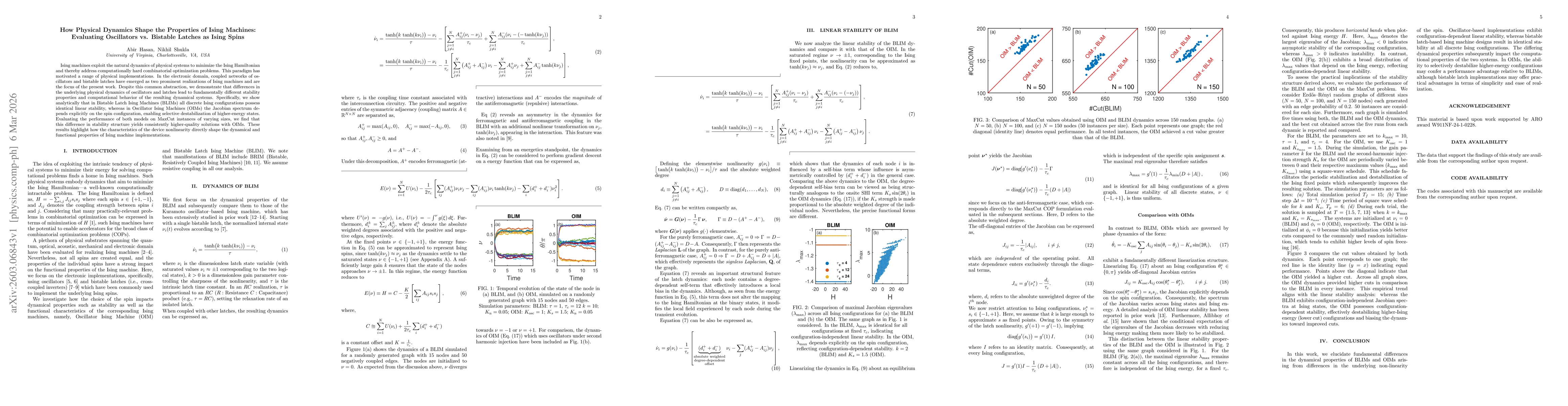 Thumbnail for How Physical Dynamics Shape the Properties of Ising Machines: Evaluating Oscillators vs. Bistable Latches as Ising Spins