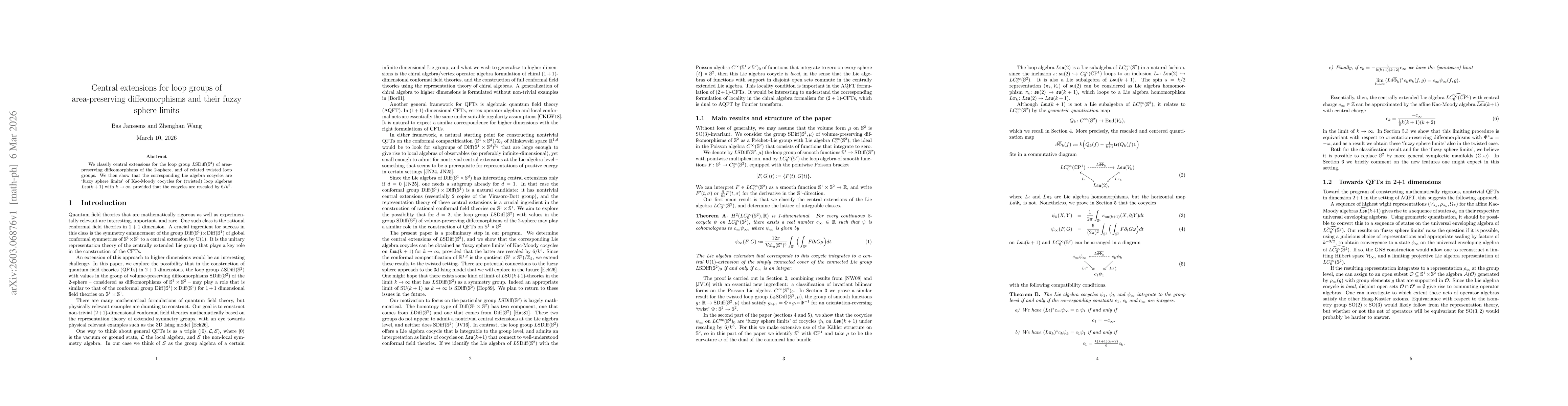 Thumbnail for Central extensions for loop groups of area-preserving diffeomorphisms and their fuzzy sphere limits