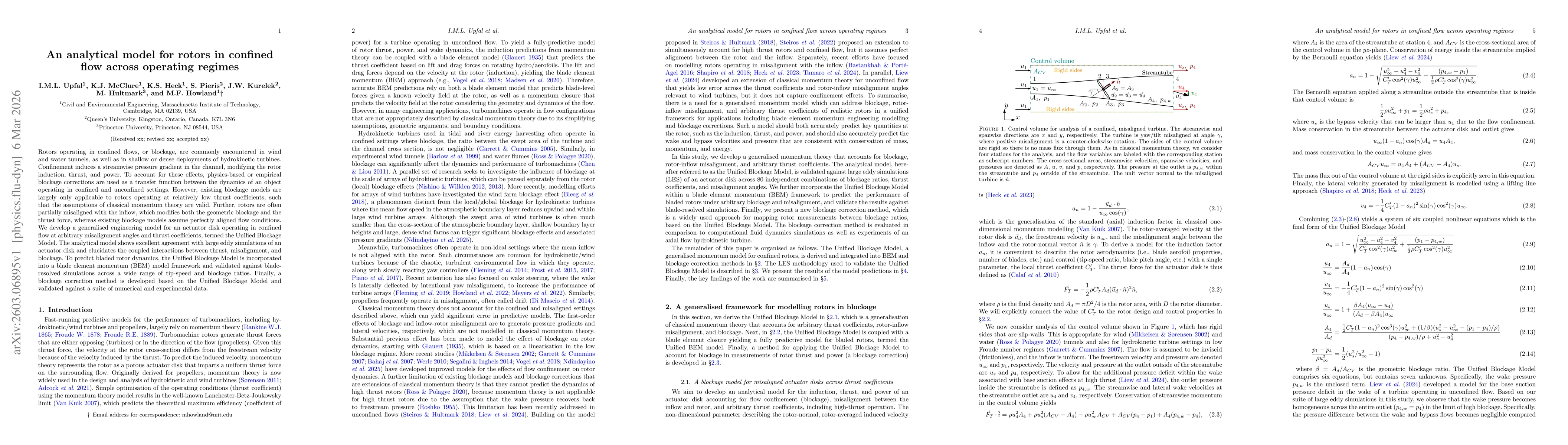 Thumbnail for An analytical model for rotors in confined flow across operating regimes