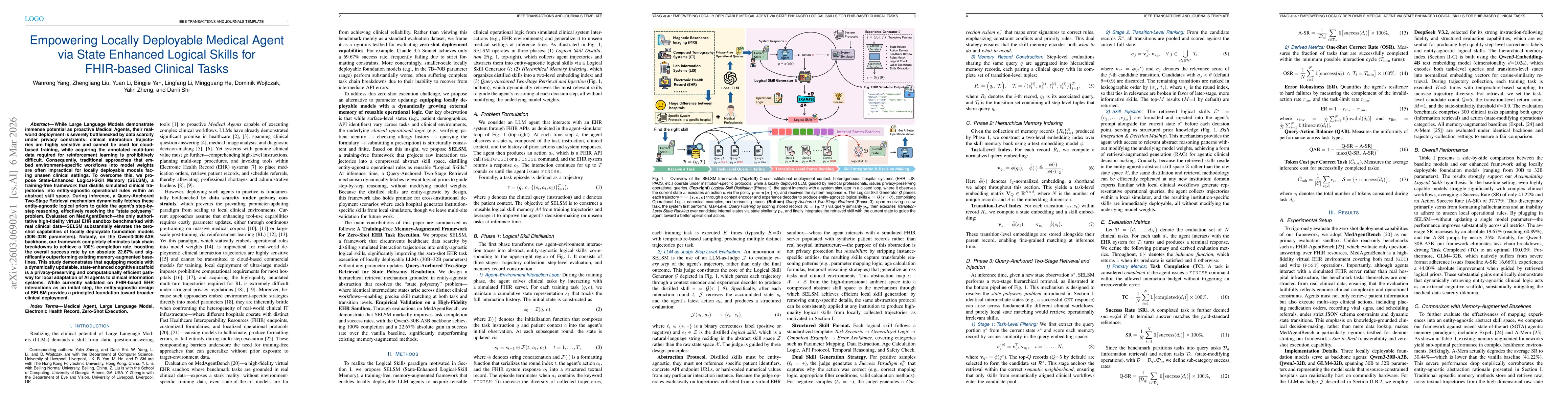 Thumbnail for Empowering Locally Deployable Medical Agent via State Enhanced Logical Skills for FHIR-based Clinical Tasks