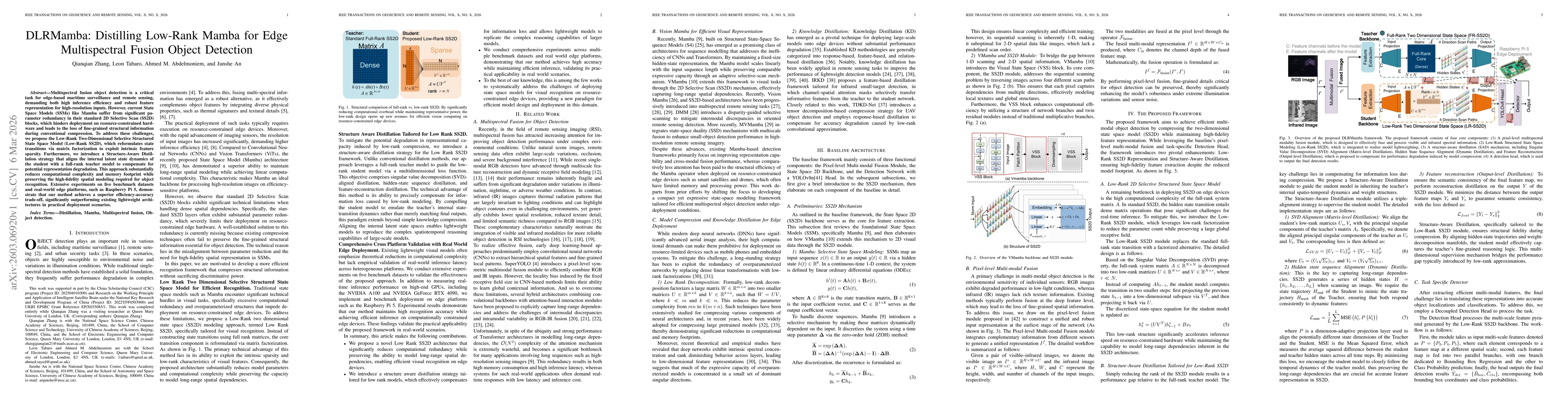 Thumbnail for DLRMamba: Distilling Low-Rank Mamba for Edge Multispectral Fusion Object Detection