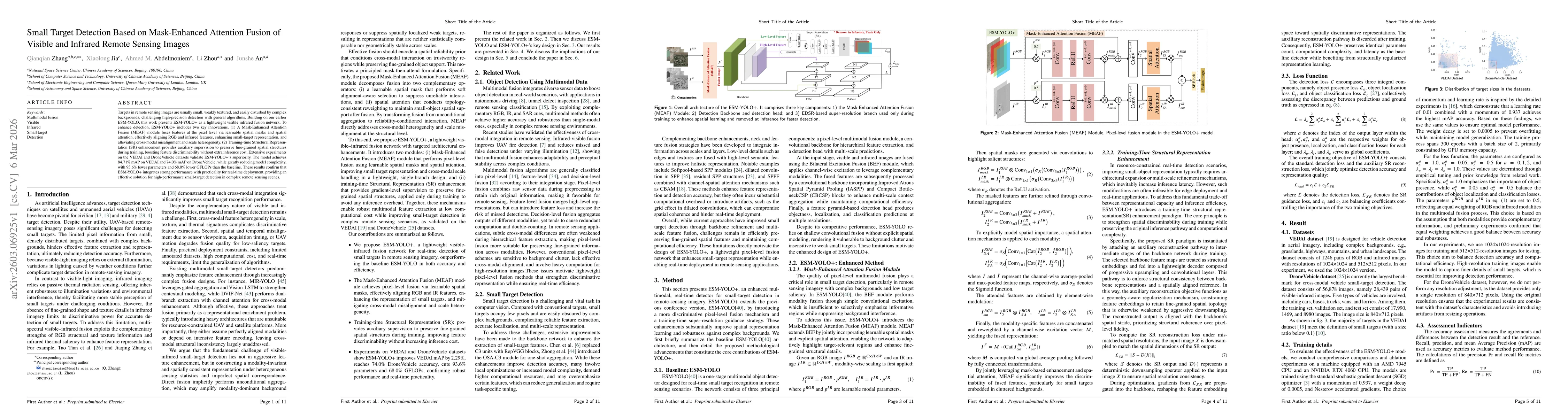 Thumbnail for Small Target Detection Based on Mask-Enhanced Attention Fusion of Visible and Infrared Remote Sensing Images