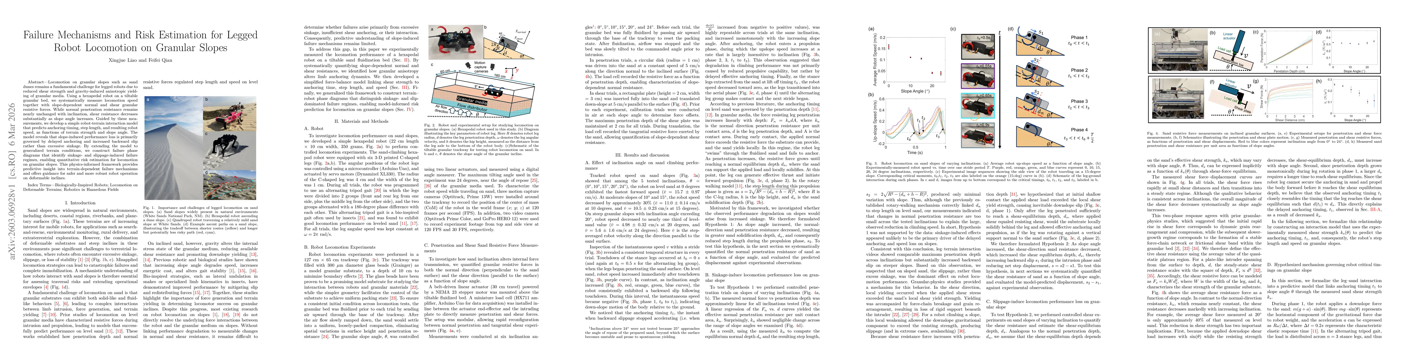 Thumbnail for Failure Mechanisms and Risk Estimation for Legged Robot Locomotion on Granular Slopes