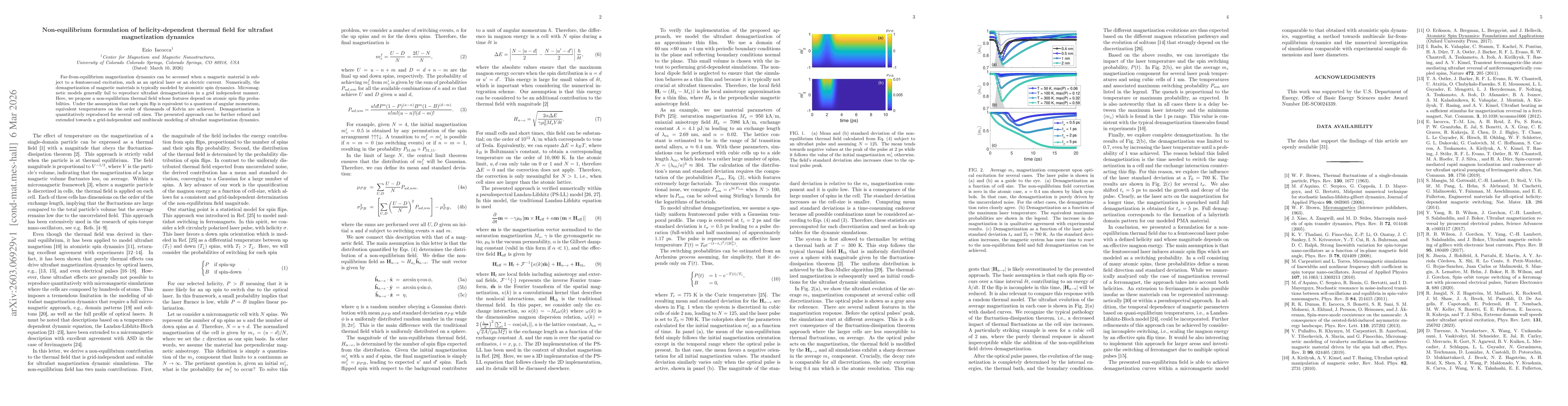 Thumbnail for Non-equilibrium formulation of helicity-dependent thermal field for ultrafast magnetization dynamics