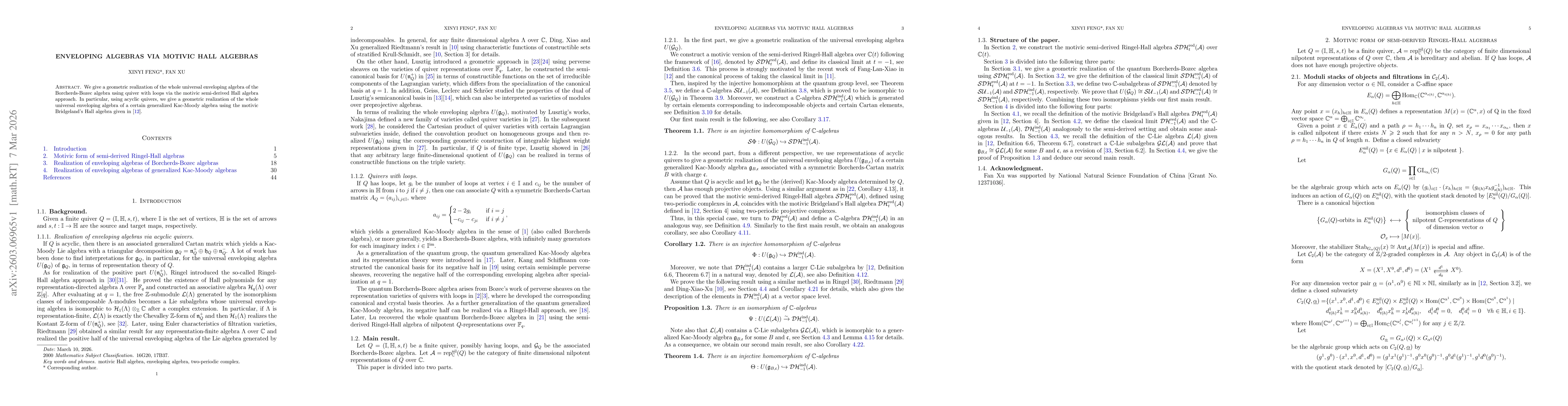 Thumbnail for Enveloping algebras via motivic Hall algebras