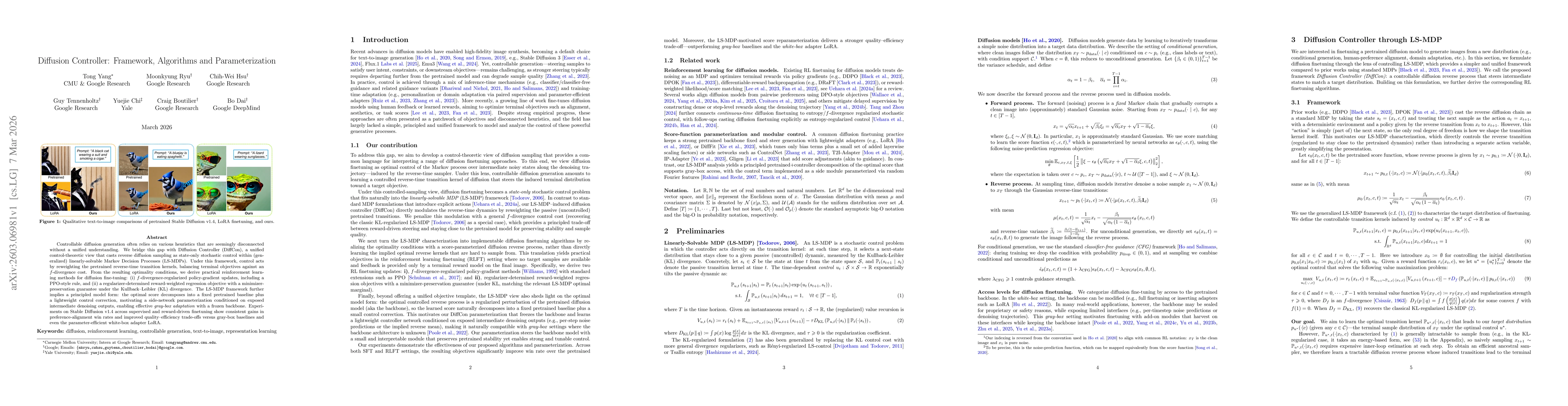 Thumbnail for Diffusion Controller: Framework, Algorithms and Parameterization