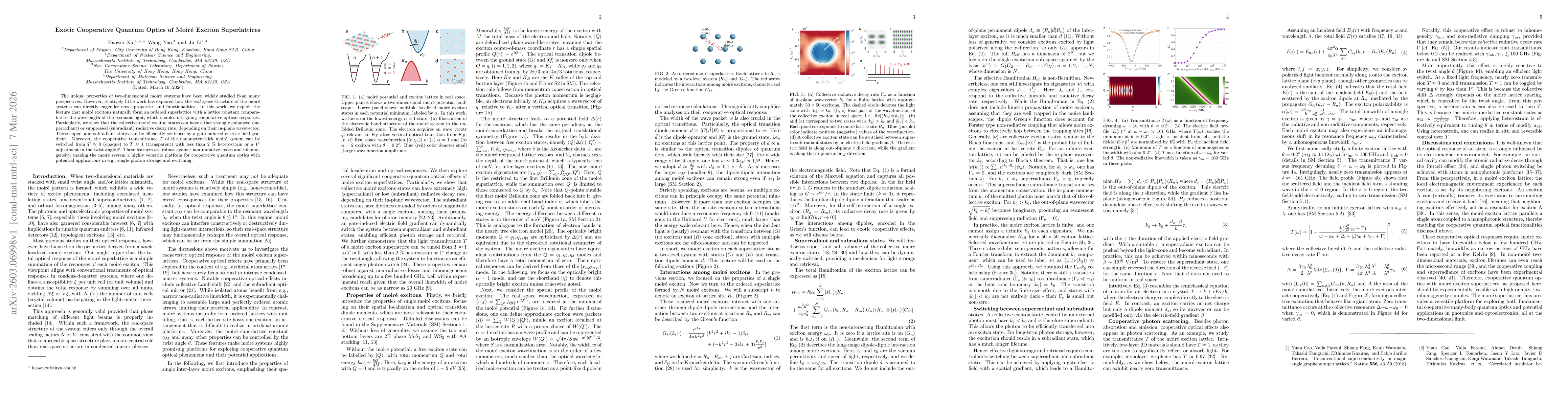 Thumbnail for Exotic Cooperative Quantum Optics of Moire Exciton Superlattices