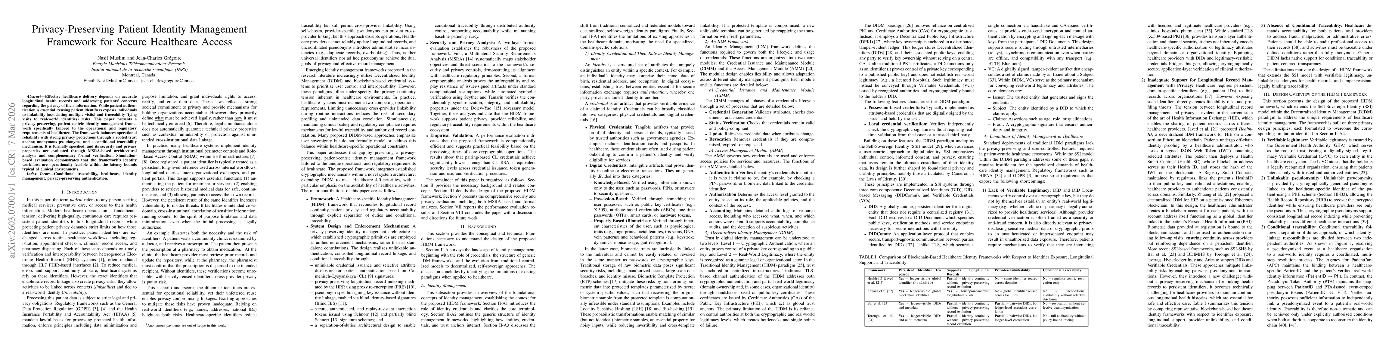 Thumbnail for Privacy-Preserving Patient Identity Management Framework for Secure Healthcare Access